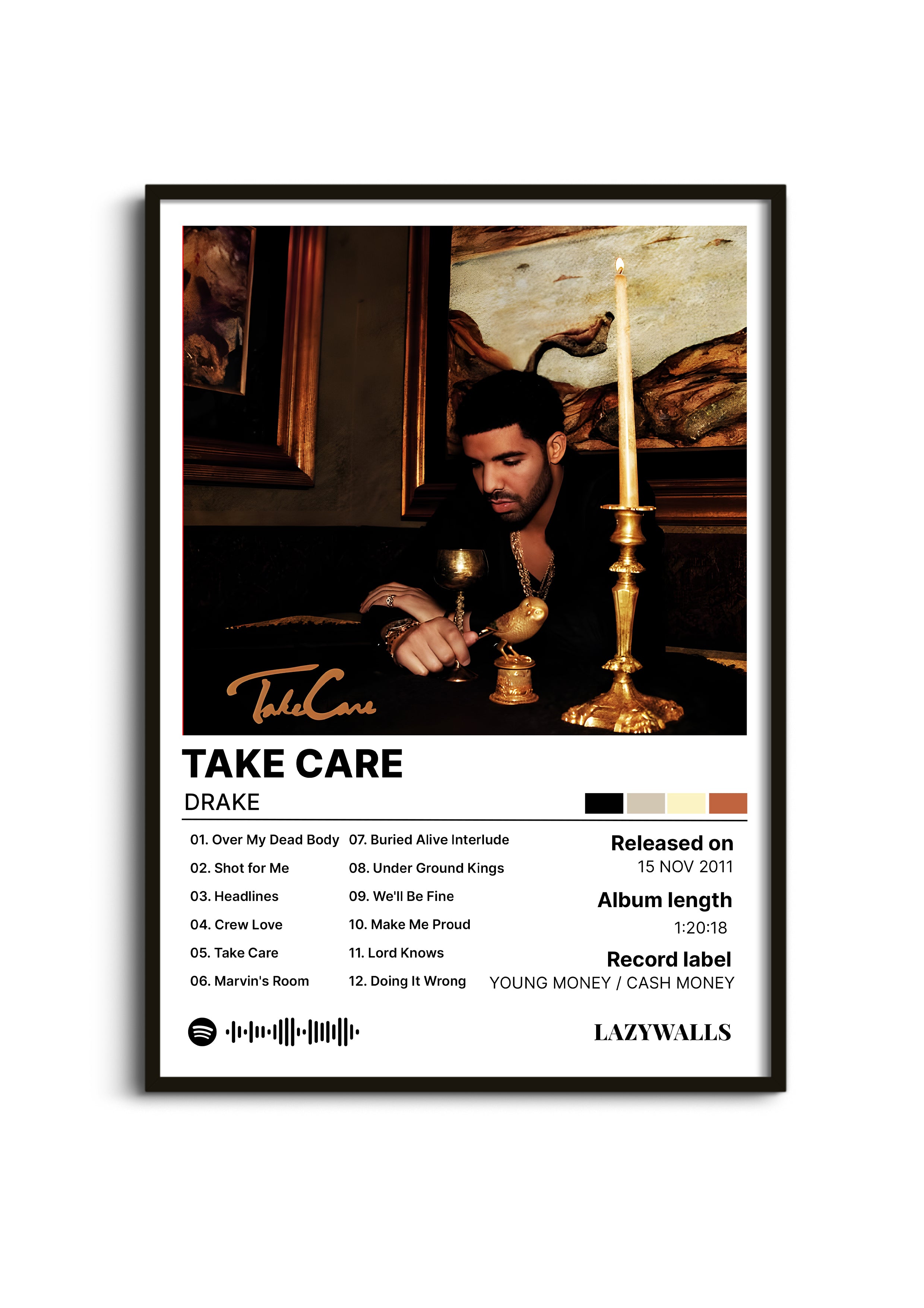 Drake Take Care Album Cover Wall Art Lazywalls